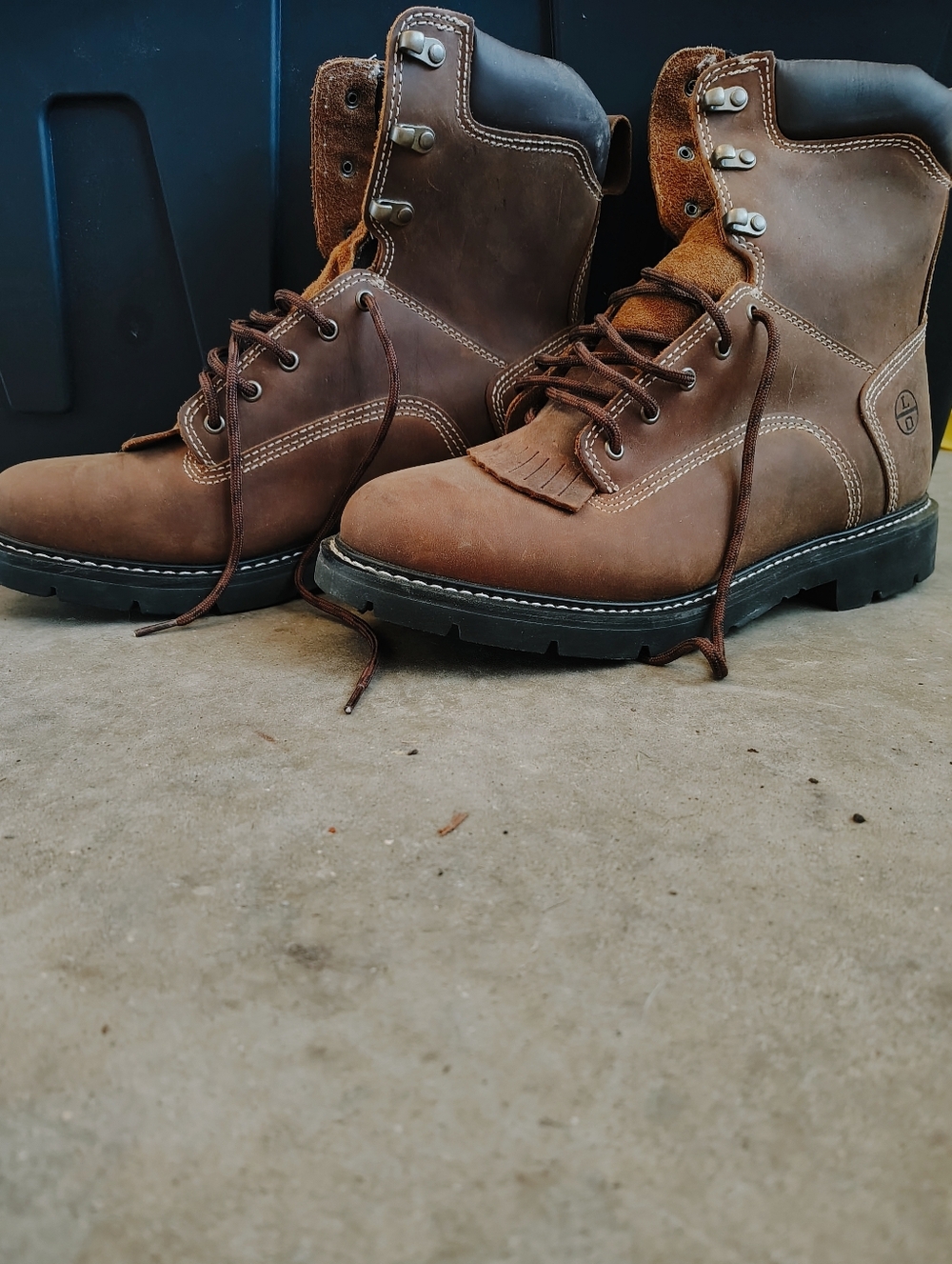 Men's Brown Lace-Up Work Boots with Padded Collar
